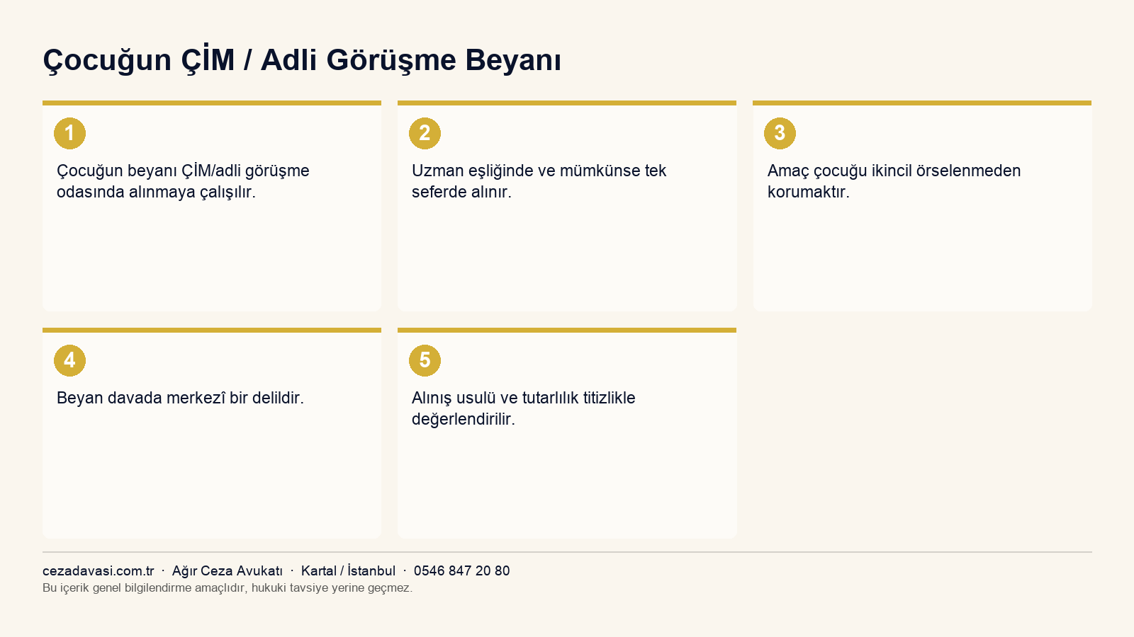 Çocuğun ÇİM beyanının değerlendirilmesi infografiği
