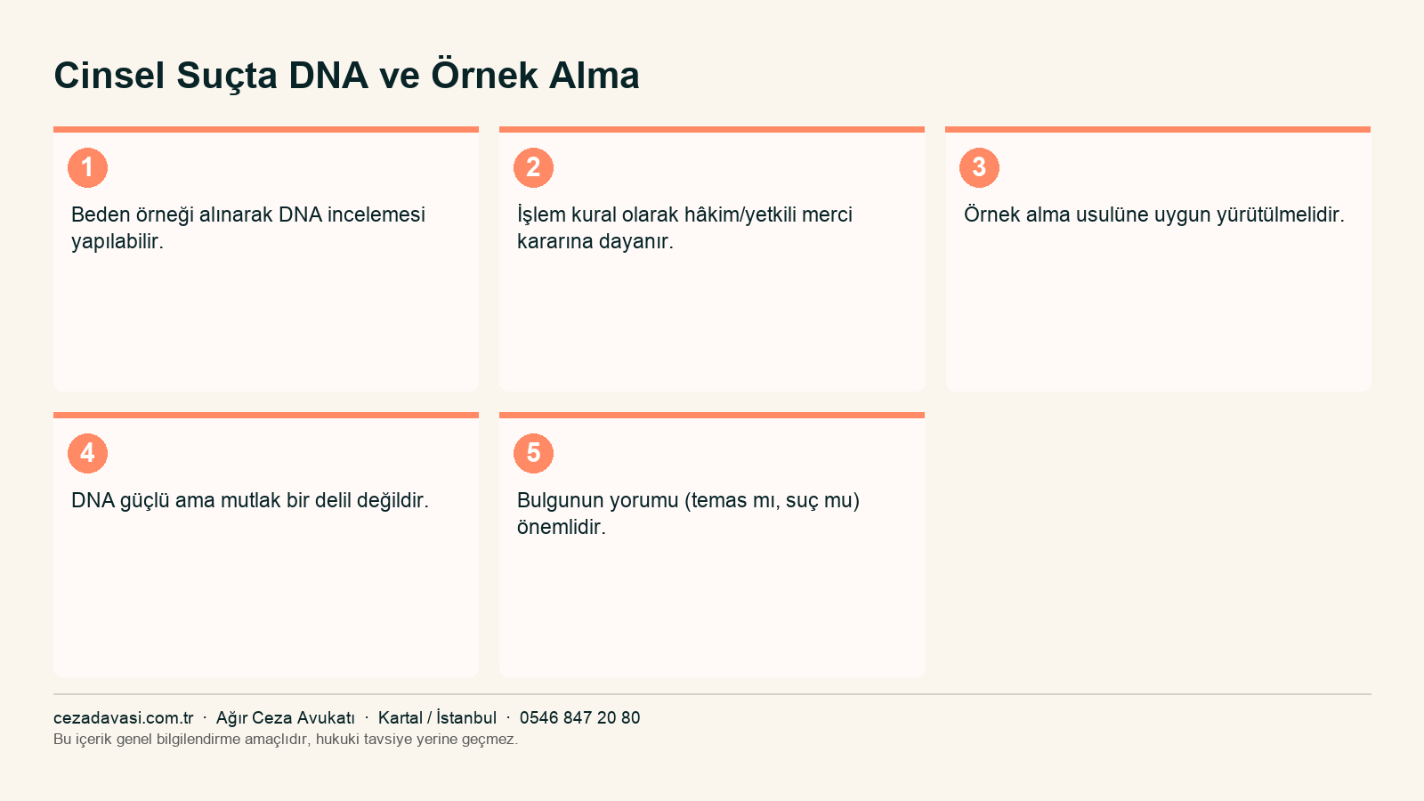 Cinsel suçta DNA ve örnek alma işlemlerinin değerlendirilmesi infografiği