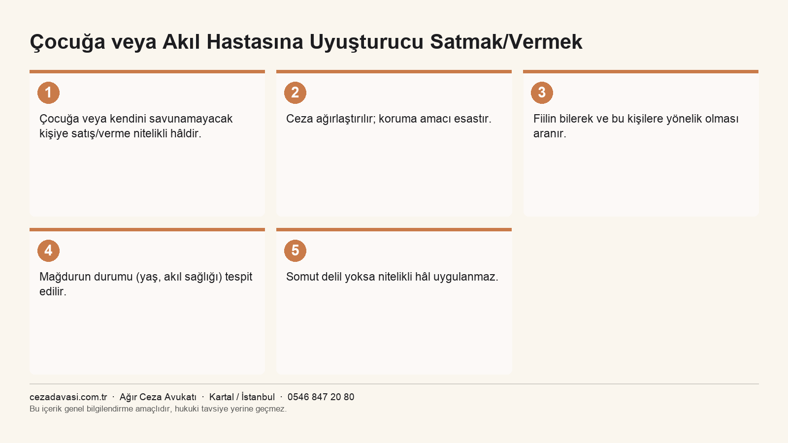 Çocuğa uyuşturucu satmanın nitelikli hâli infografiği