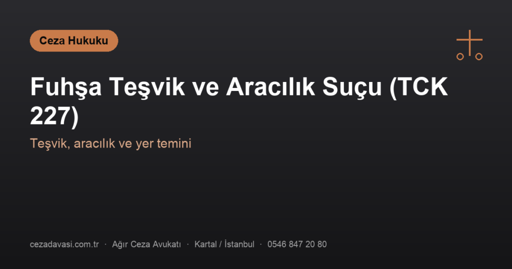 Fuhşa Teşvik ve Aracılık Suçu (TCK 227)