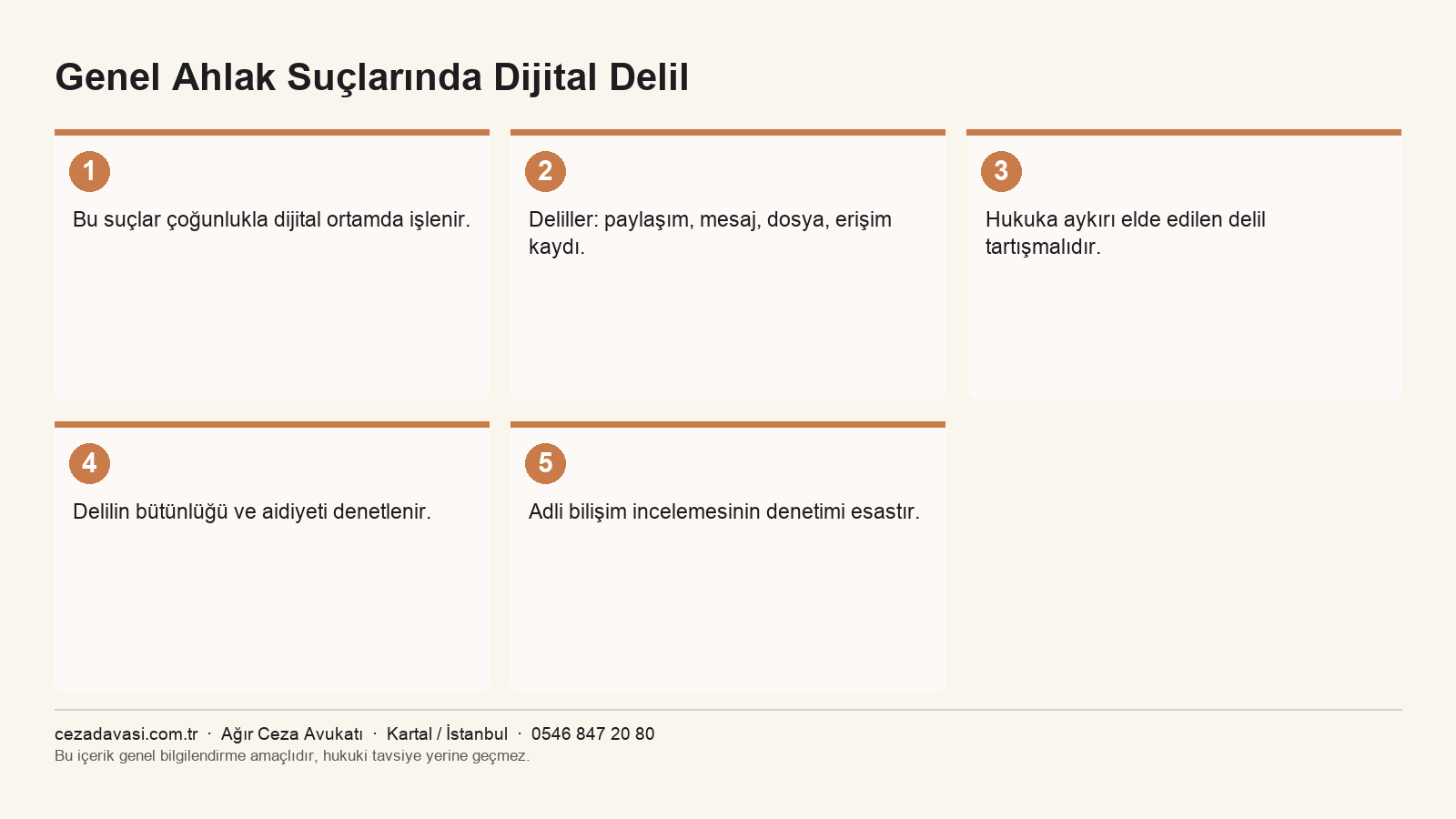 Genel ahlak suçlarında dijital delilin değerlendirilmesi infografiği