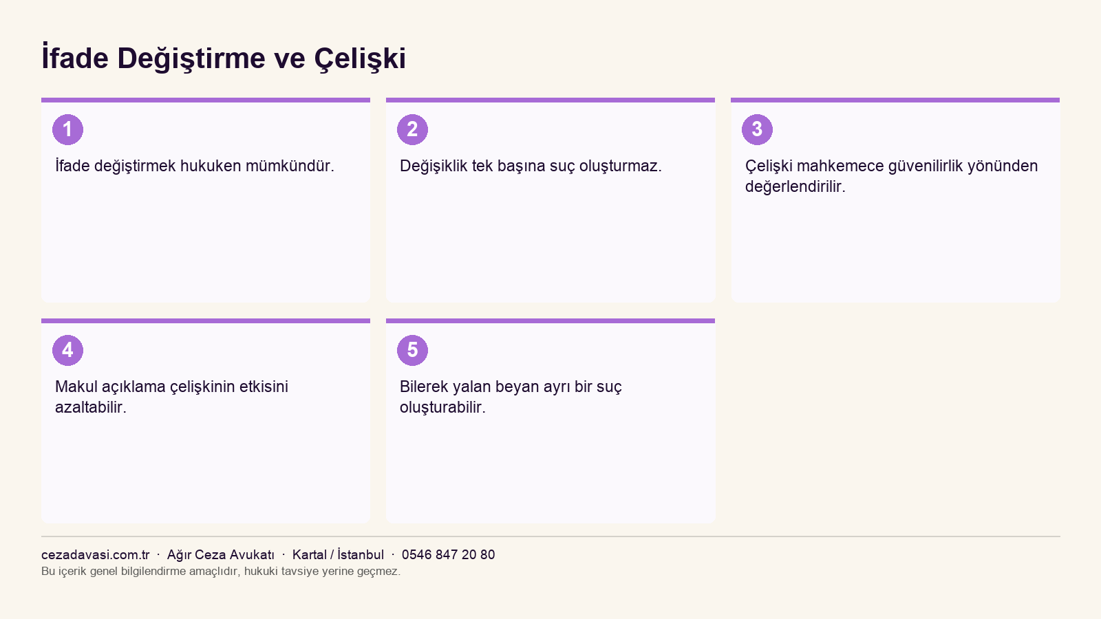 İfade değiştirmenin hukuki sonuçları infografiği