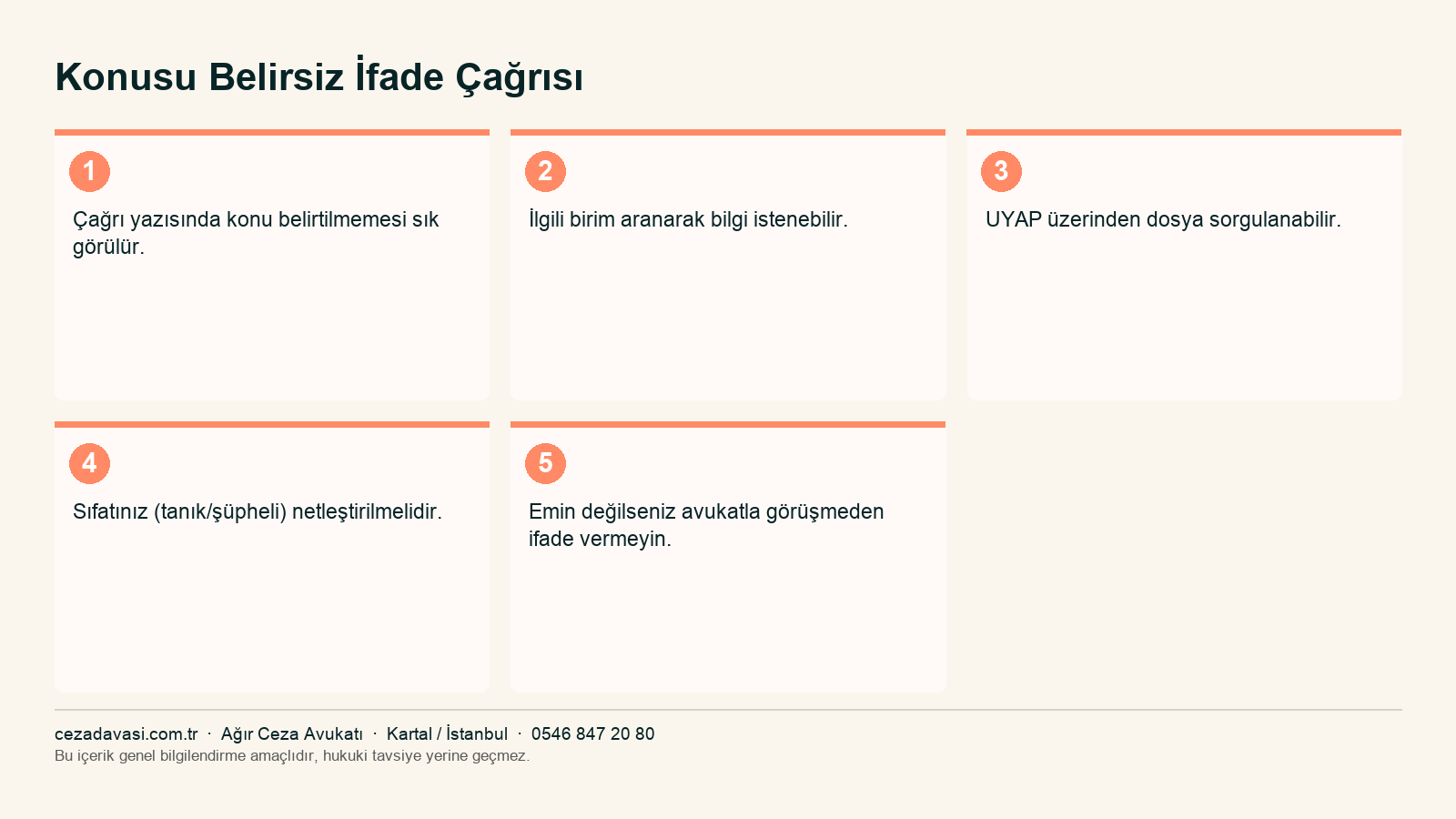 Konusu belirsiz ifade çağrısında izlenecek adımlar infografiği