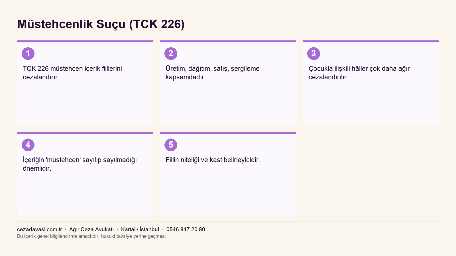 Müstehcenlik suçunun değerlendirilmesi infografiği