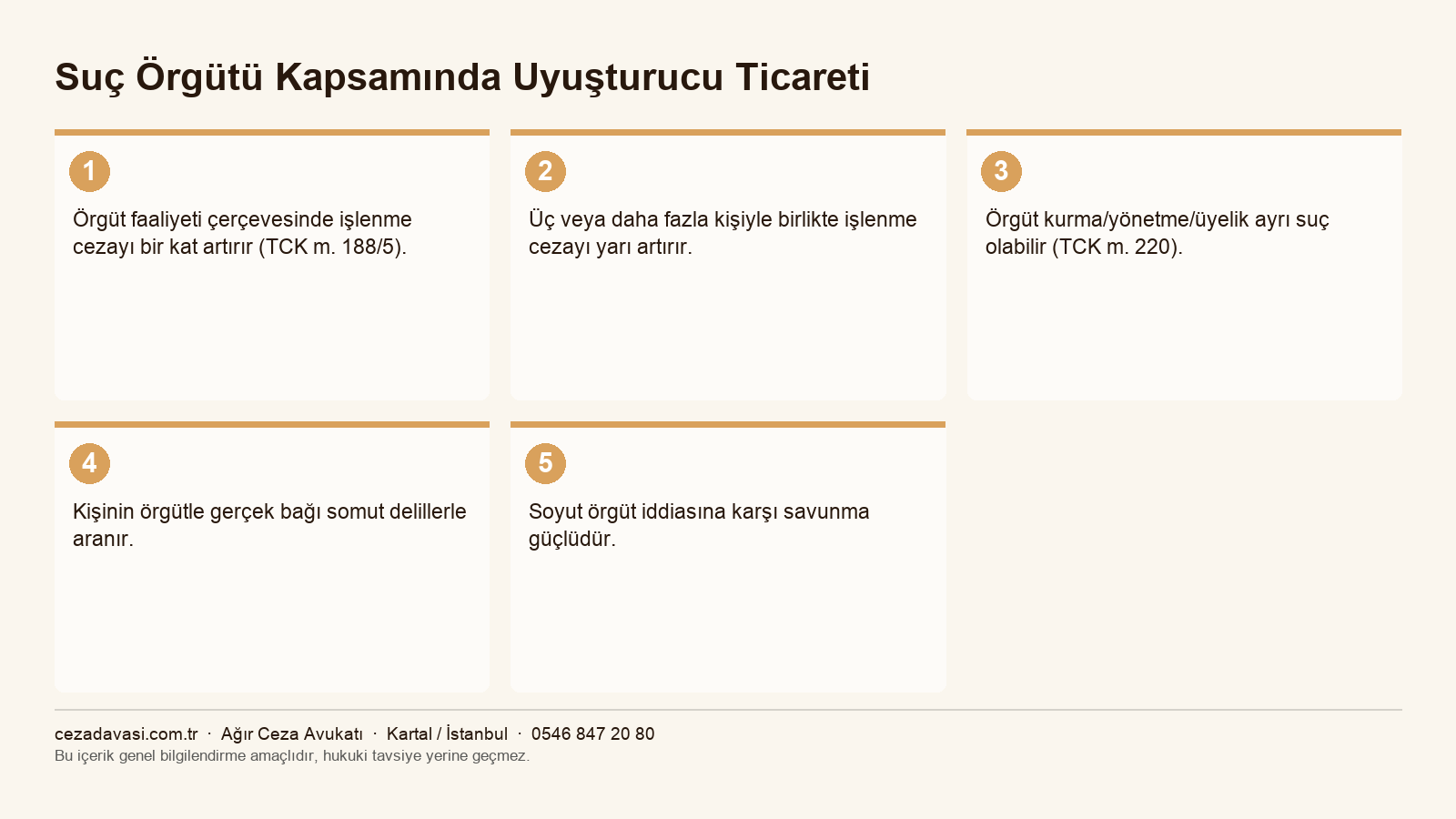 Suç örgütü kapsamında uyuşturucu ticaretinde ceza artışı infografiği