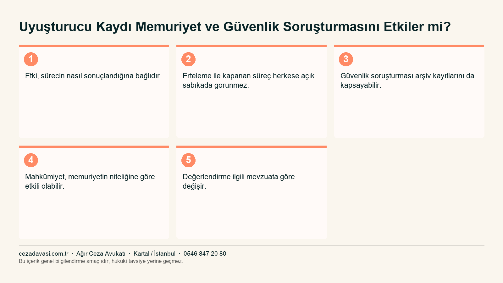 Uyuşturucu kaydının memuriyete etkisi infografiği