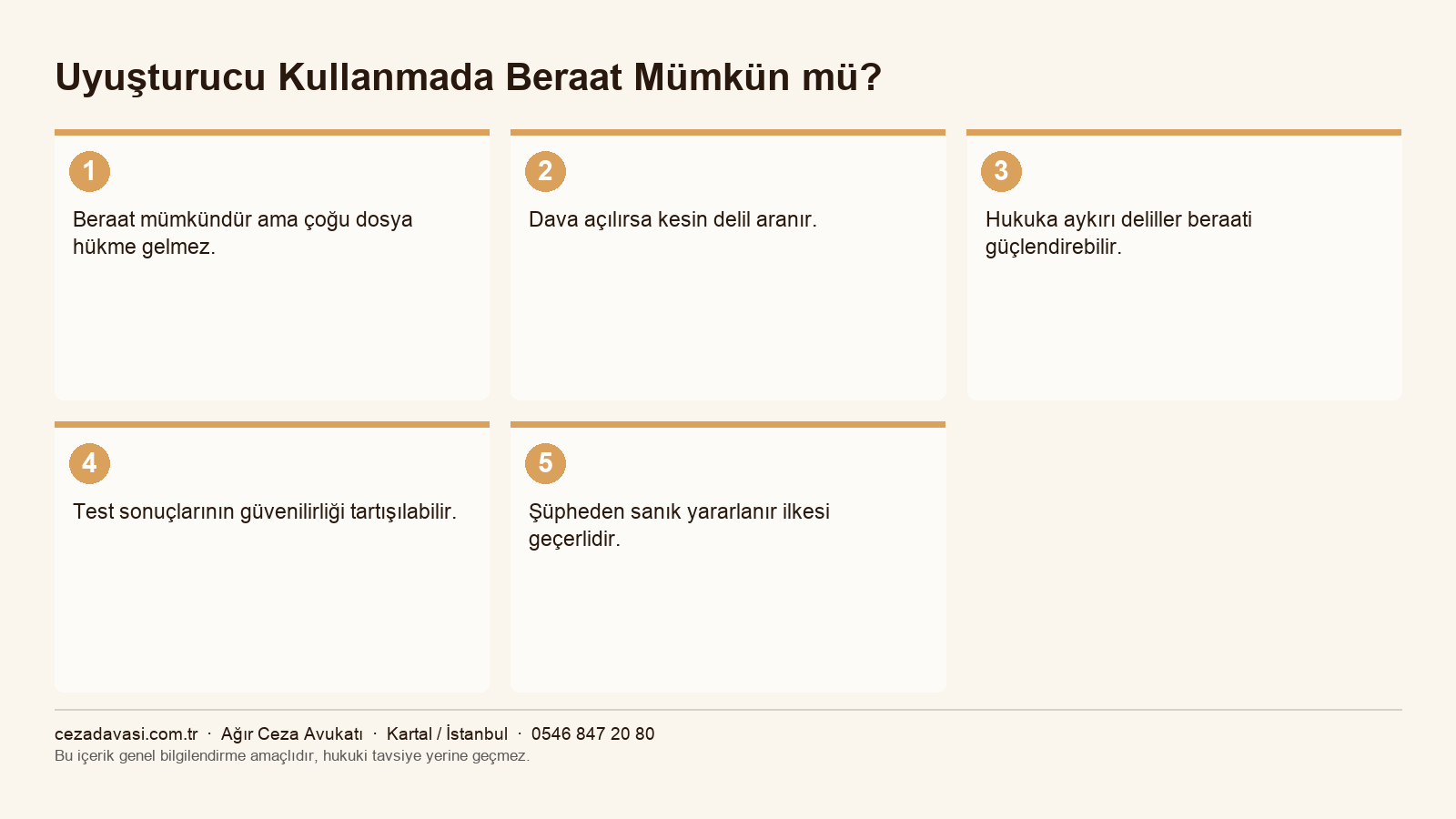 Uyuşturucu kullanmada beraat ihtimalinin değerlendirilmesi infografiği