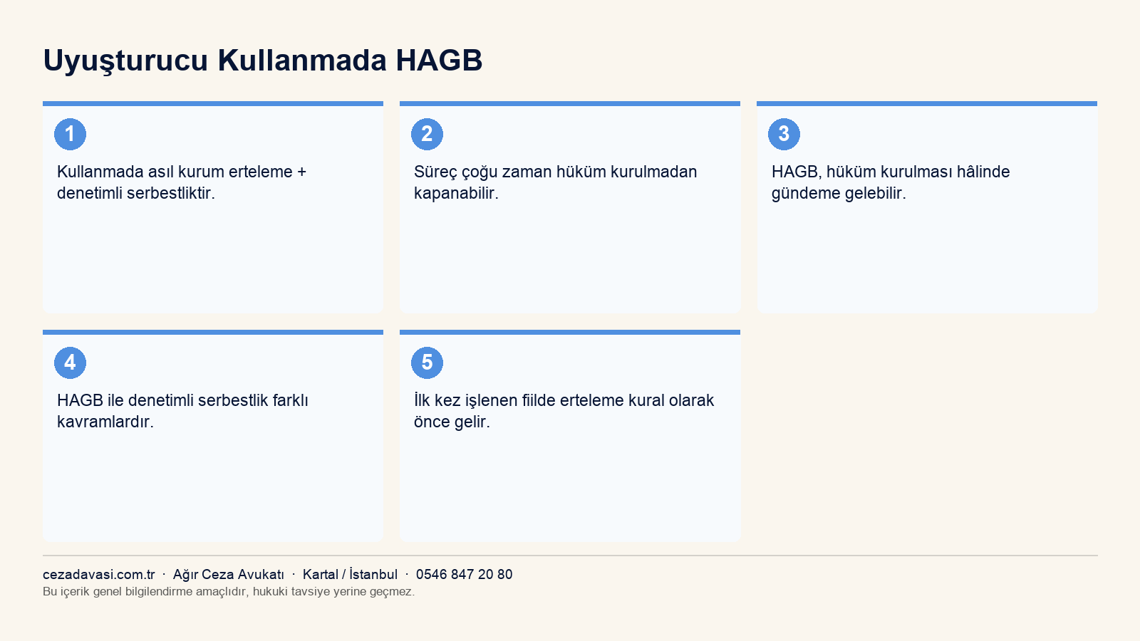 Uyuşturucu kullanmada HAGB ve erteleme ayrımının değerlendirilmesi infografiği
