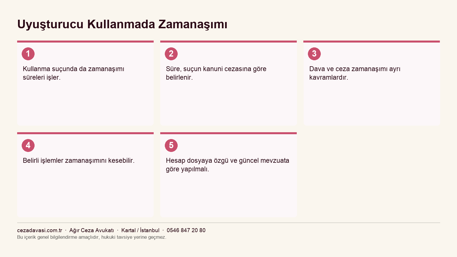 Uyuşturucu kullanmada zamanaşımının değerlendirilmesi infografiği