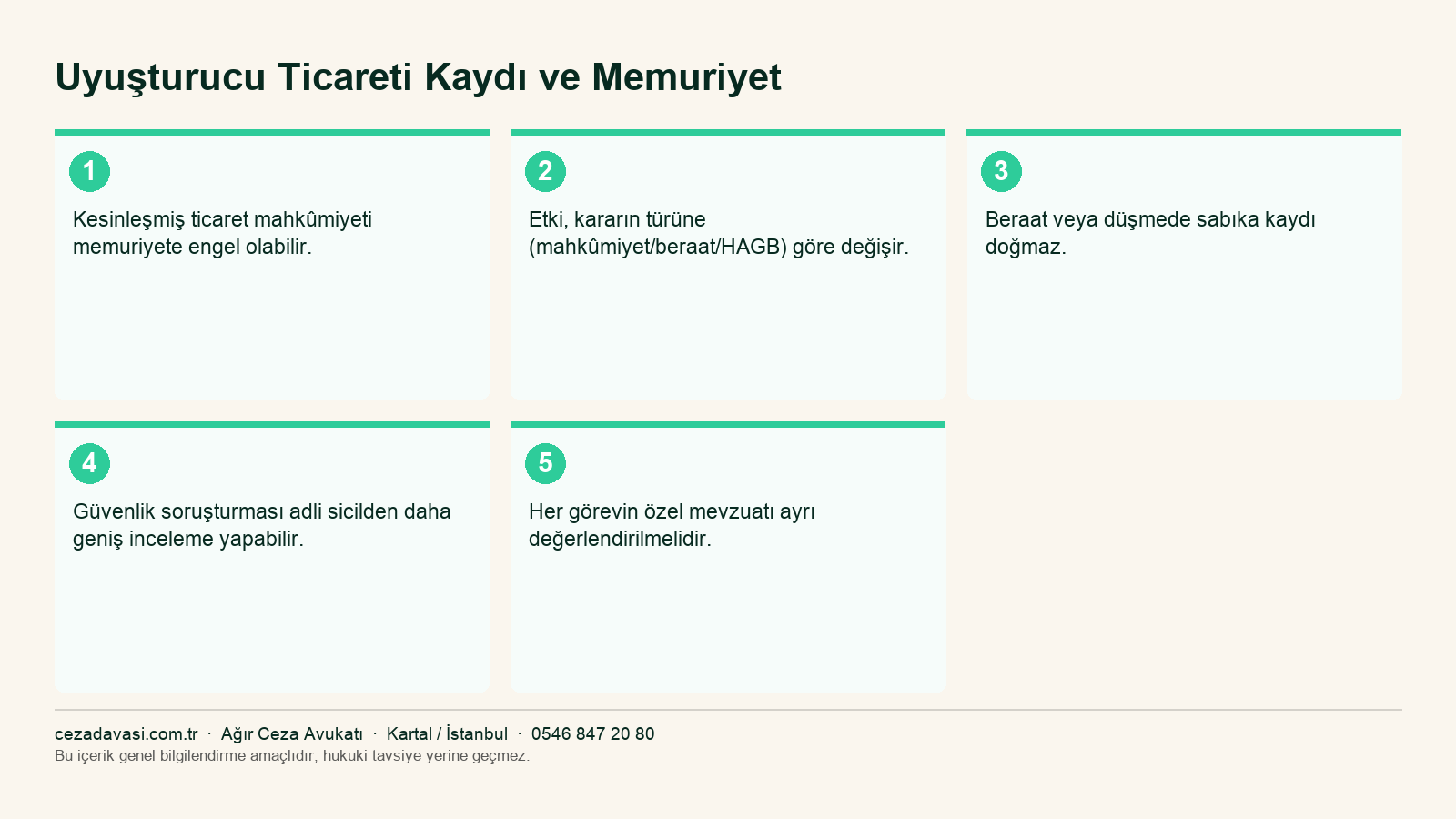 Uyuşturucu ticareti kaydının güvenlik soruşturmasına etkisi infografiği