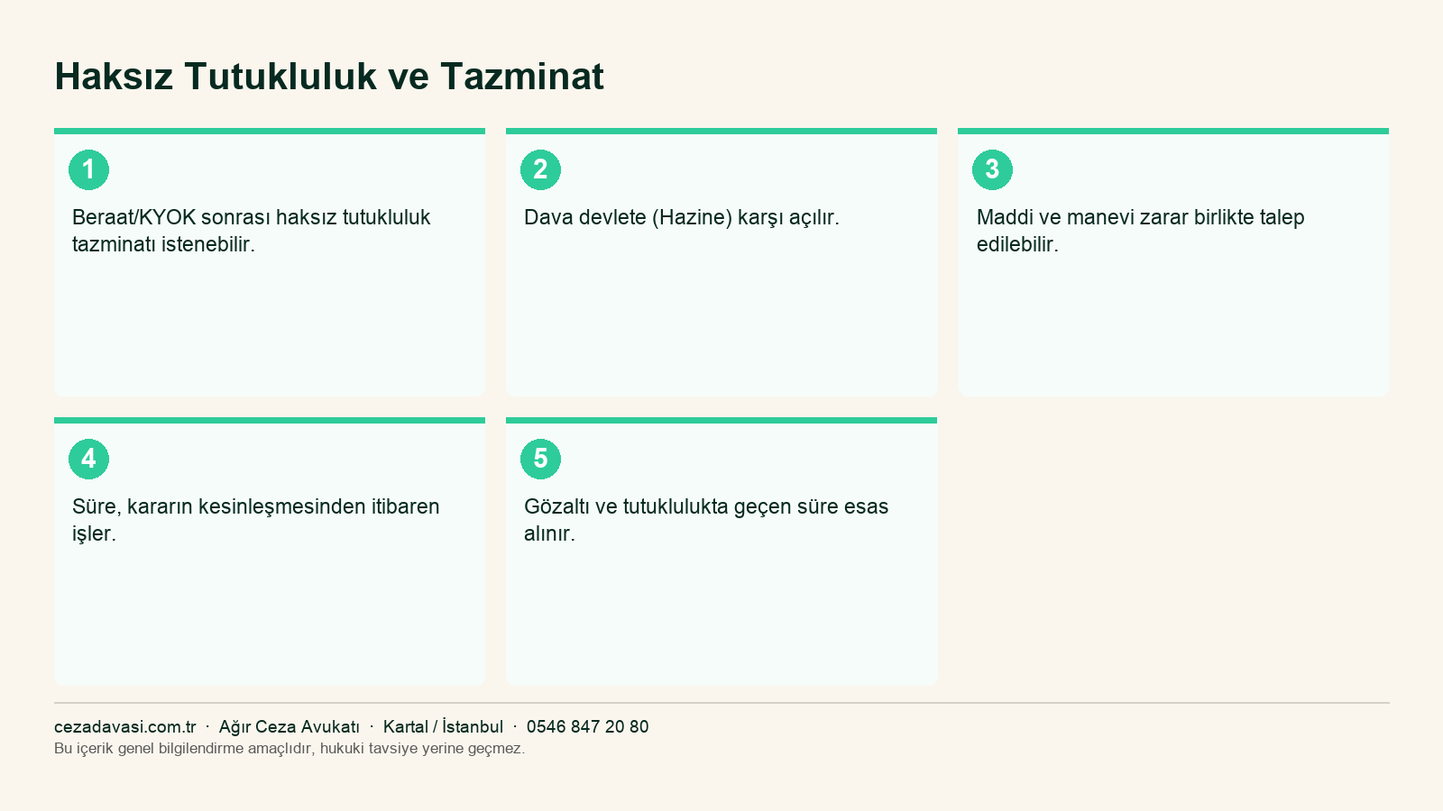 Haksız tutukluluk nedeniyle tazminat davası infografiği