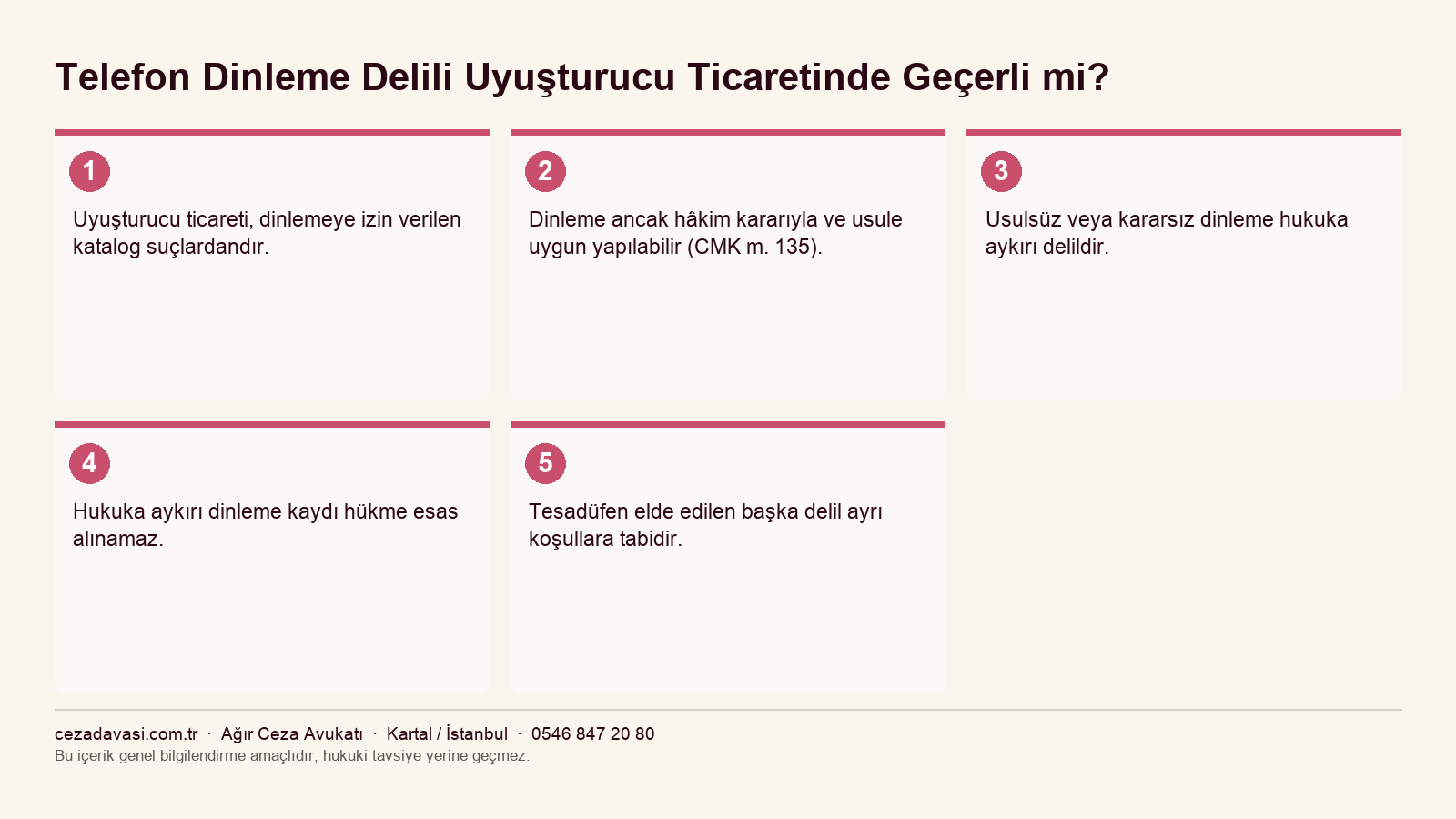 Uyuşturucu ticaretinde iletişimin denetlenmesi ve delil değeri infografiği