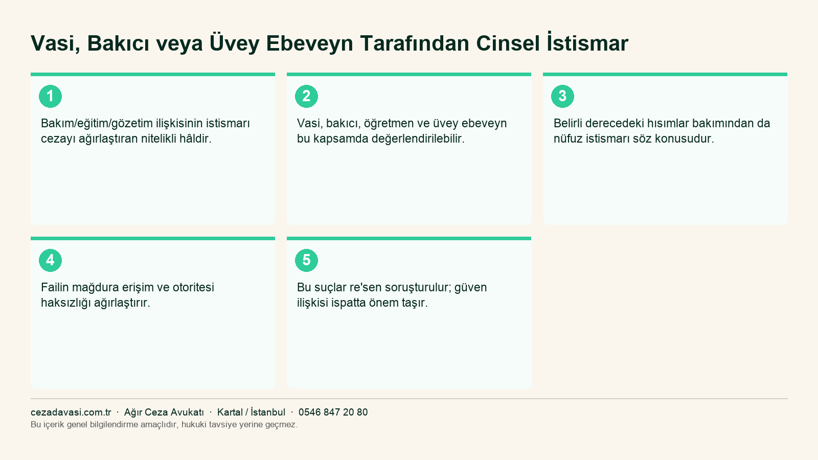 Güven ilişkisinin istismarında ceza artırımı infografiği