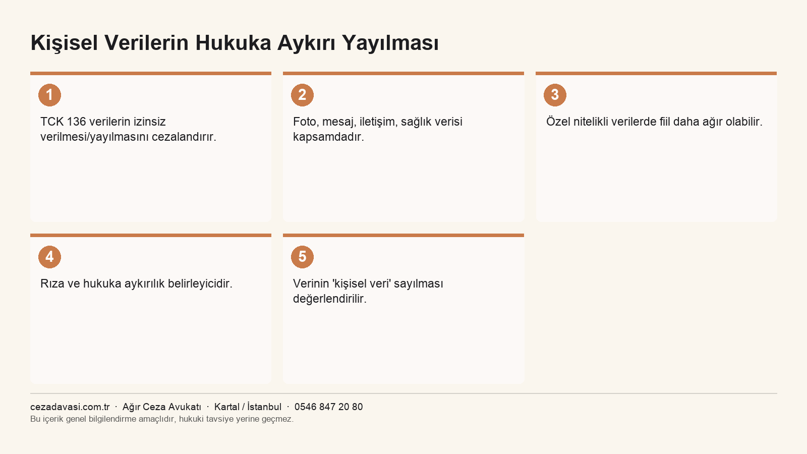Verilerin hukuka aykırı yayılması suçunun değerlendirilmesi infografiği