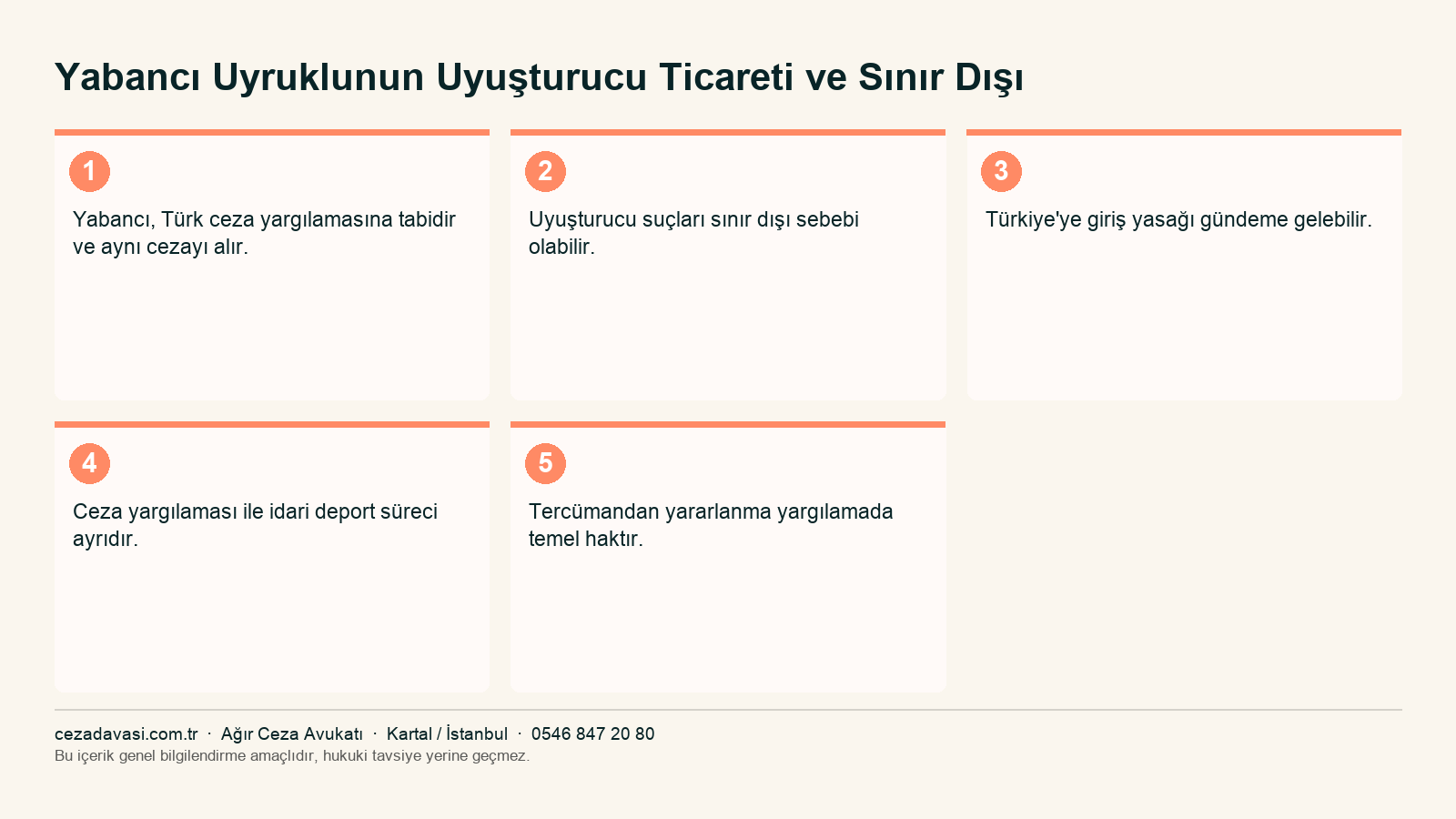 Yabancı uyruklunun uyuşturucu ticaretinde sınır dışı süreci infografiği