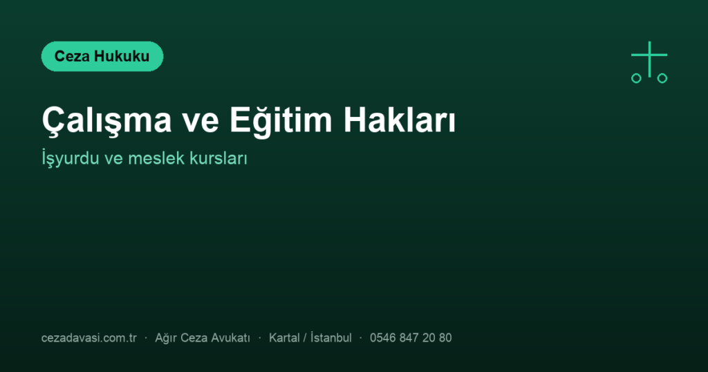 Hükümlünün Çalışma ve Eğitim Hakları Nelerdir?
